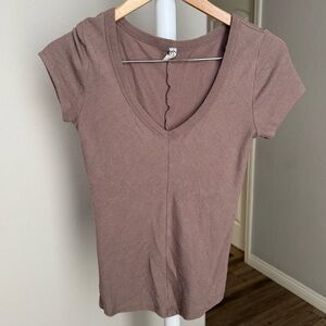 Intimately Free People Ribbed Vneck Top Small